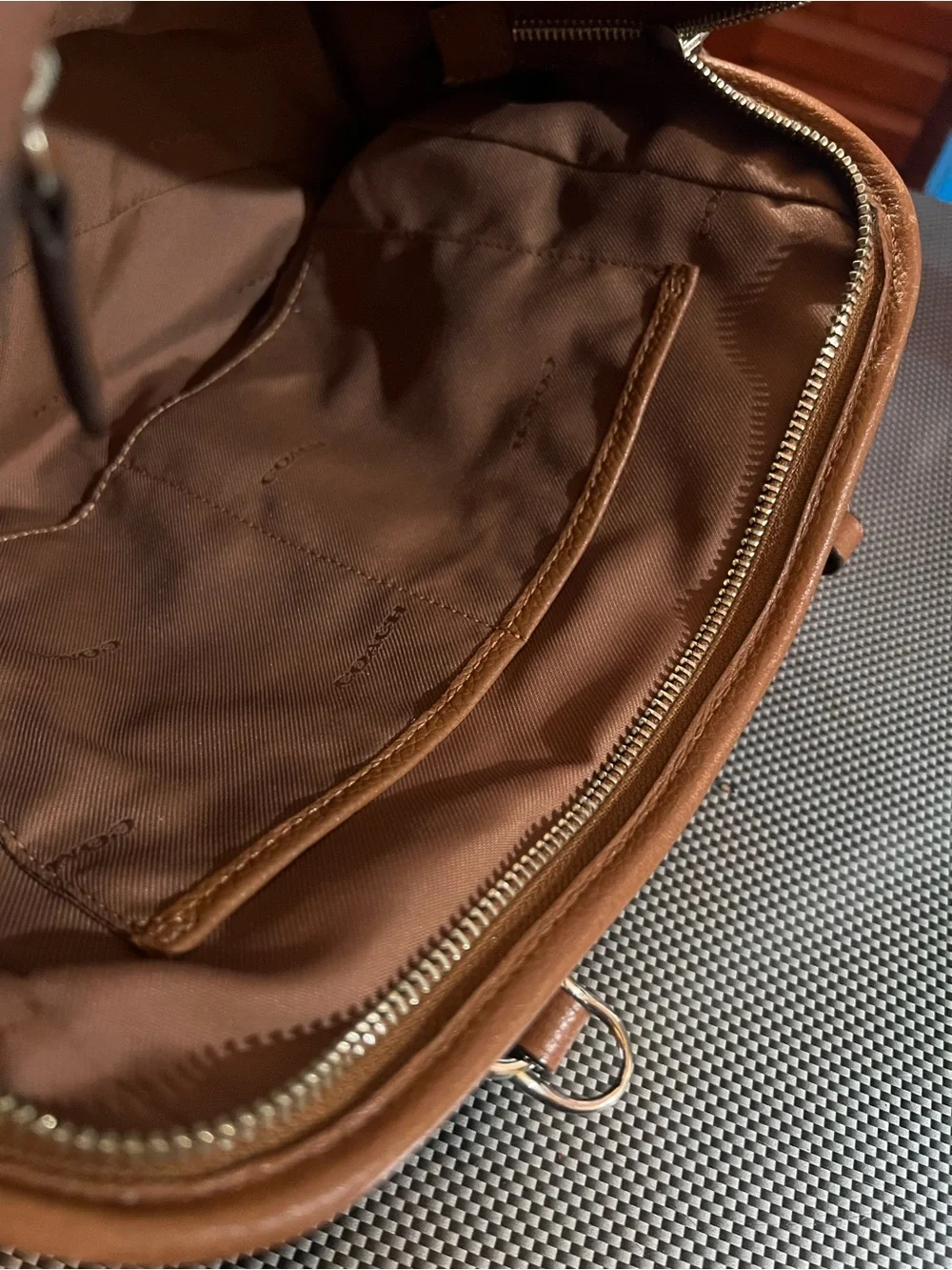 2015 35650 Coach Tan Pebbled Leather Satchel